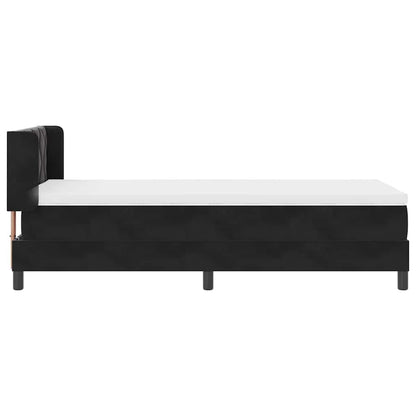 Postel S Boxspringem S Čelo Černý 200 X 100 Cm Samet