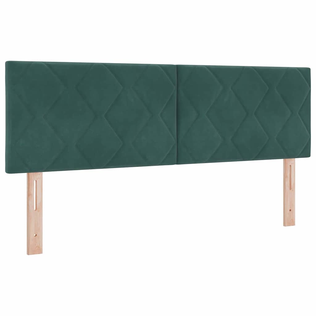 Postel S Boxspringem S Čelo Tmavě Zelená 190 X 140 Cm Samet