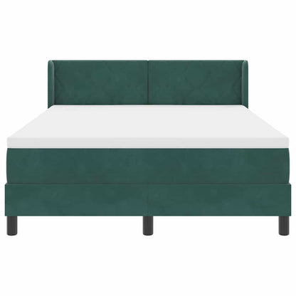 Postel S Boxspringem S Čelo Tmavě Zelená 200 X 140 Cm Samet