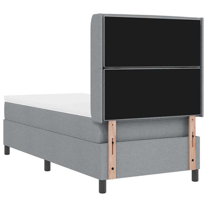 Postel S Boxspringem S Matrací Světle Šedá 200 X 80 Cm Textil