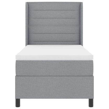 Postel S Boxspringem S Matrací Světle Šedá 200 X 80 Cm Textil