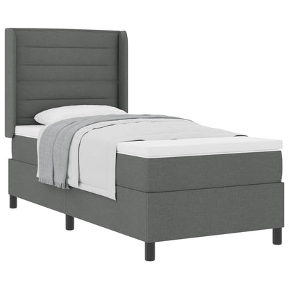 Postel S Boxspringem S Matrací Tmavě Šedá 200 X 80 Cm Textil