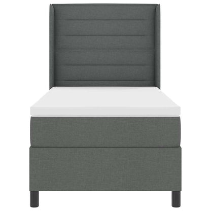 Postel S Boxspringem S Matrací Tmavě Šedá 200 X 80 Cm Textil