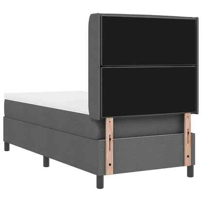 Postel S Boxspringem S Matrací Tmavě Šedá 190 X 90 Cm Textil