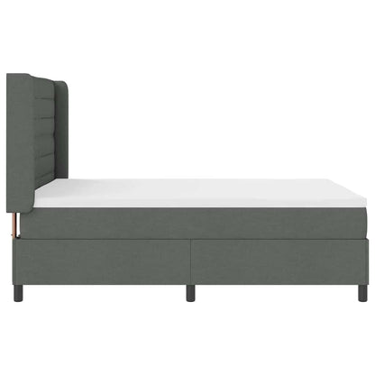 Postel S Boxspringem S Matrací Tmavě Šedá 190 X 140 Cm Textil