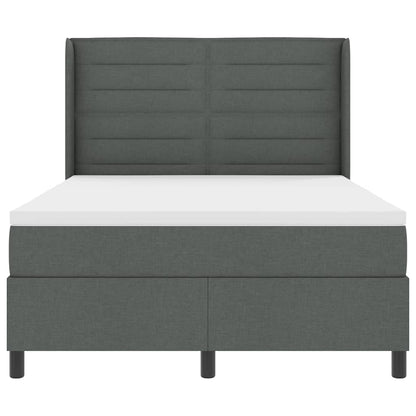 Postel S Boxspringem S Matrací Tmavě Šedá 200 X 160 Cm Textil