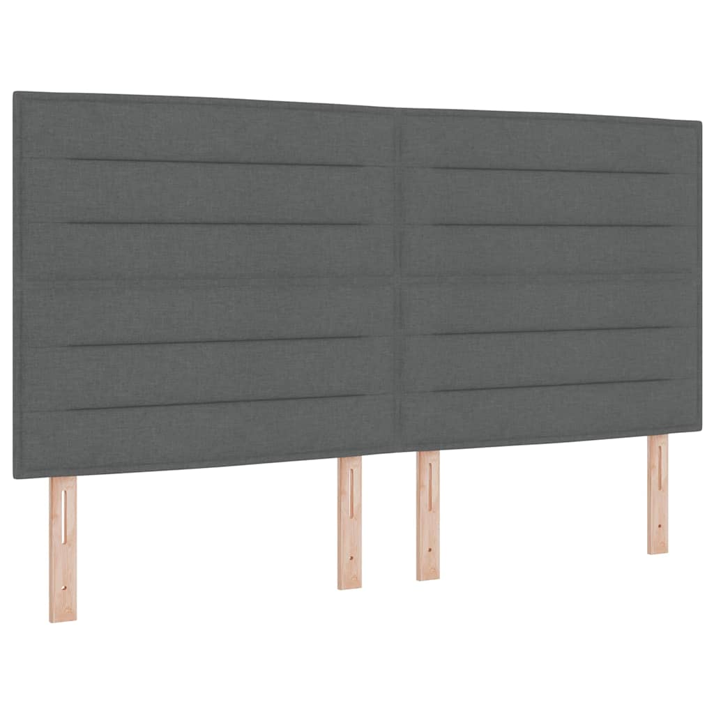 Postel S Boxspringem S Matrací Tmavě Šedá 200 X 200 Cm Textil