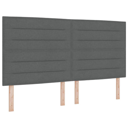 Postel S Boxspringem S Matrací Tmavě Šedá 200 X 200 Cm Textil