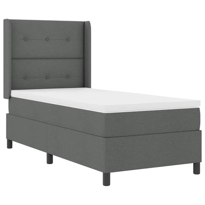 Postel S Boxspringem S Polštářem Tmavě Šedá 200 X 80 Cm Textil