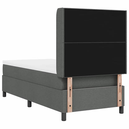 Postel S Boxspringem S Polštářem Tmavě Šedá 200 X 80 Cm Textil