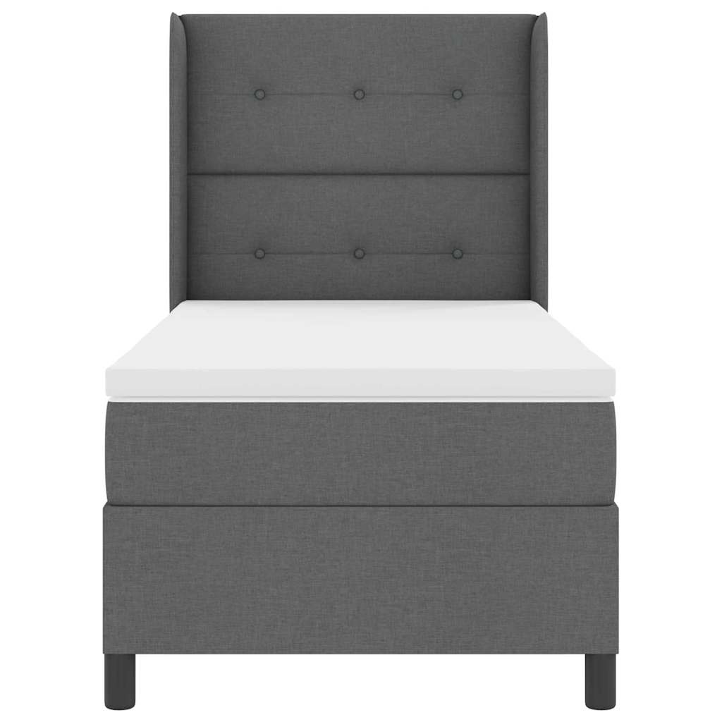 Postel S Boxspringem S Polštářem Tmavě Šedá 200 X 80 Cm Textil