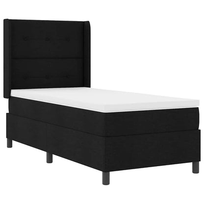 Postel S Boxspringem S Polštářem Černý 200 X 80 Cm Textil