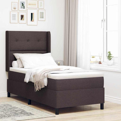 Postel S Boxspringem S Polštářem Tmavě Hnědá 200 X 80 Cm Textil