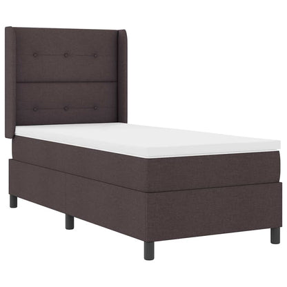 Postel S Boxspringem S Polštářem Tmavě Hnědá 200 X 80 Cm Textil