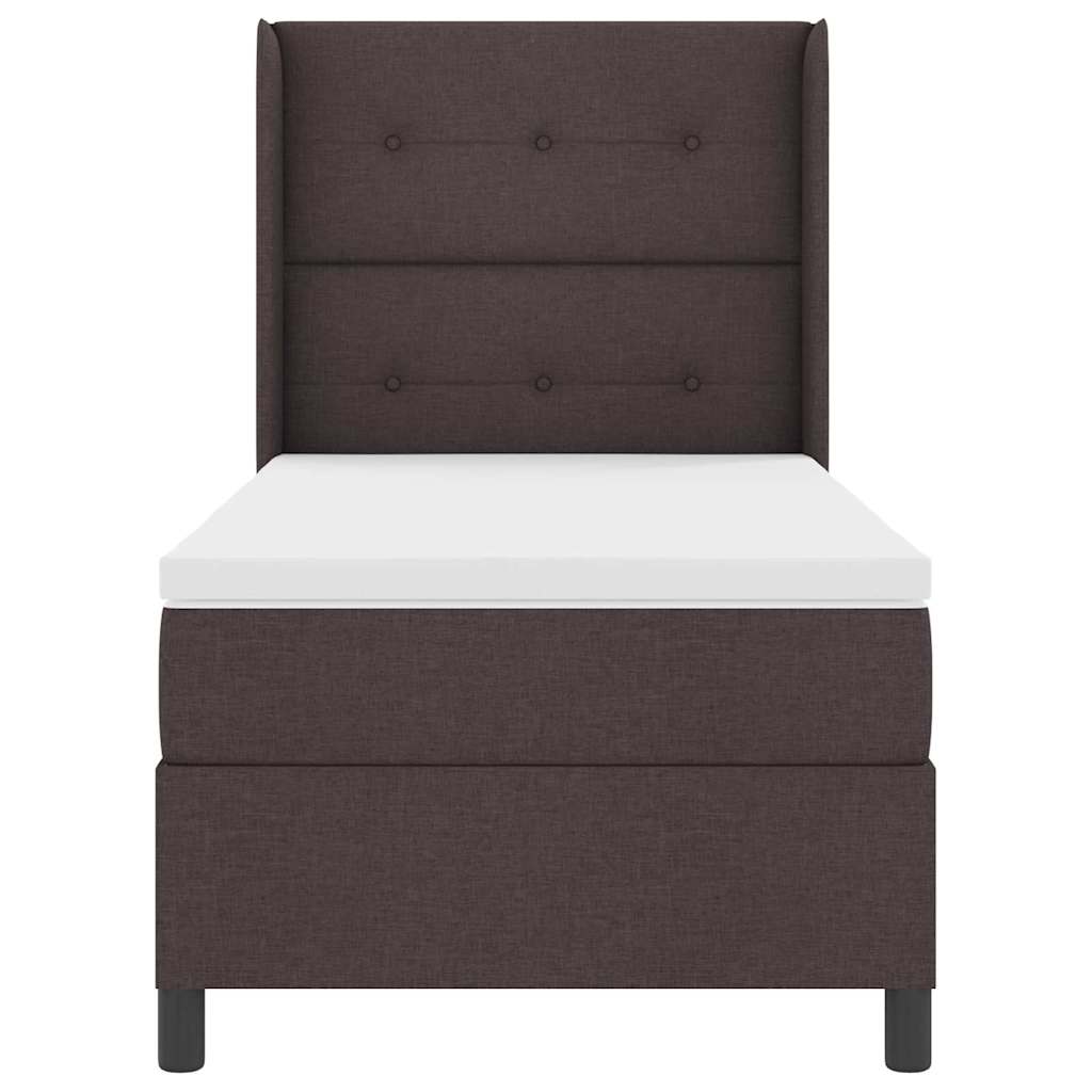 Postel S Boxspringem S Polštářem Tmavě Hnědá 200 X 80 Cm Textil