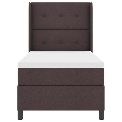 Postel S Boxspringem S Polštářem Tmavě Hnědá 200 X 80 Cm Textil