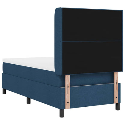 Postel S Boxspringem S Polštářem Modrá 200 X 80 Cm Textil