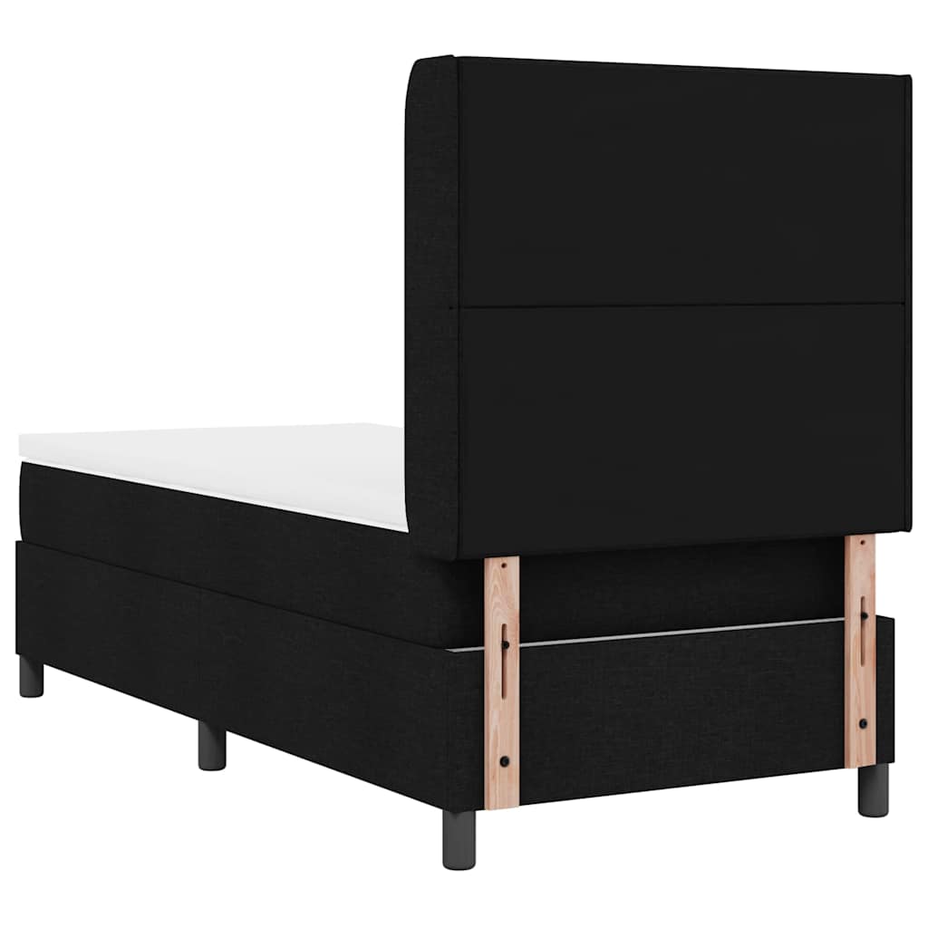Postel S Boxspringem S Polštářem Černý 200 X 90 Cm Textil