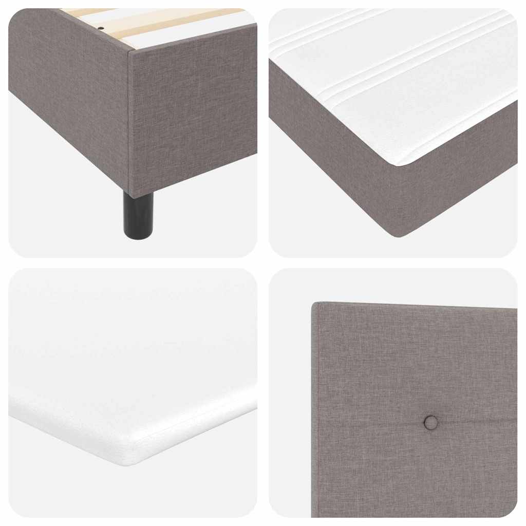 Postel S Boxspringem S Polštářem Taupe 200 X 100 Cm Textil