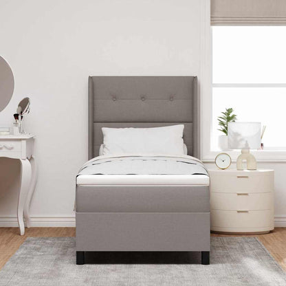 Postel S Boxspringem S Polštářem Taupe 200 X 100 Cm Textil