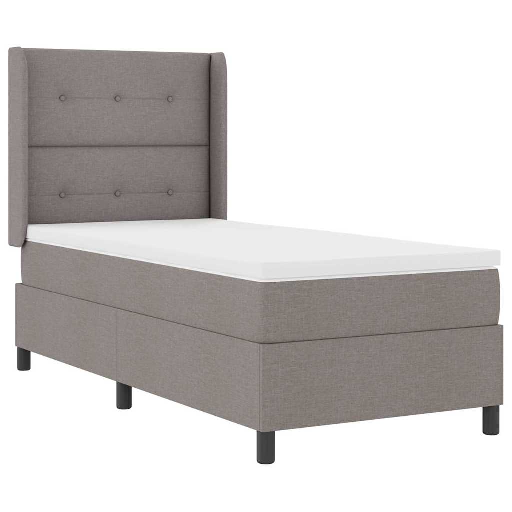 Postel S Boxspringem S Polštářem Taupe 200 X 100 Cm Textil