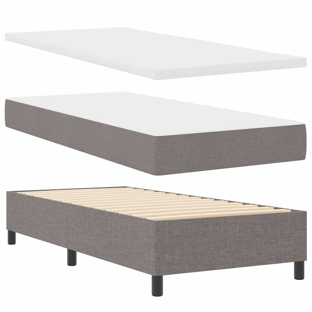 Postel S Boxspringem S Polštářem Taupe 200 X 100 Cm Textil