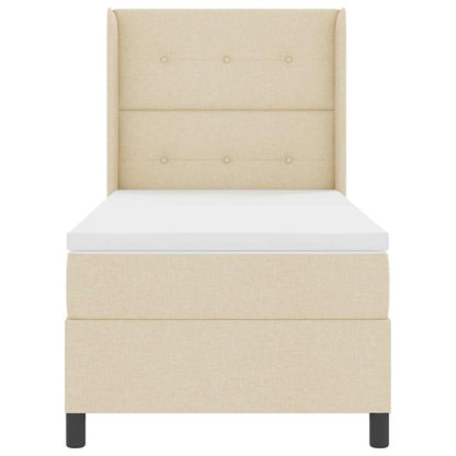 Postel S Boxspringem S Polštářem Krémová 200 X 100 Cm Textil