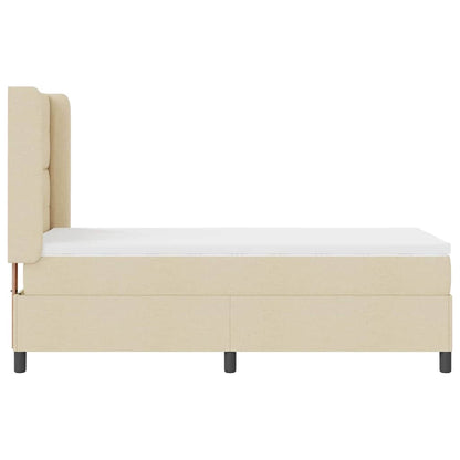 Postel S Boxspringem S Polštářem Krémová 200 X 100 Cm Textil