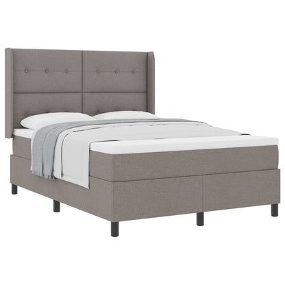 Postel S Boxspringem S Polštářem Taupe 190 X 140 Cm Textil