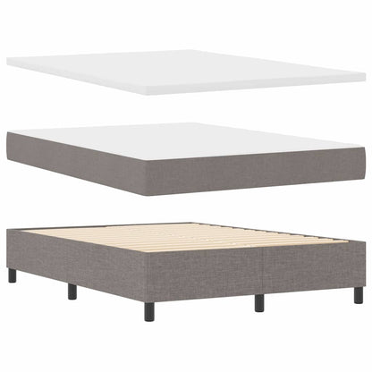 Postel S Boxspringem S Polštářem Taupe 190 X 140 Cm Textil