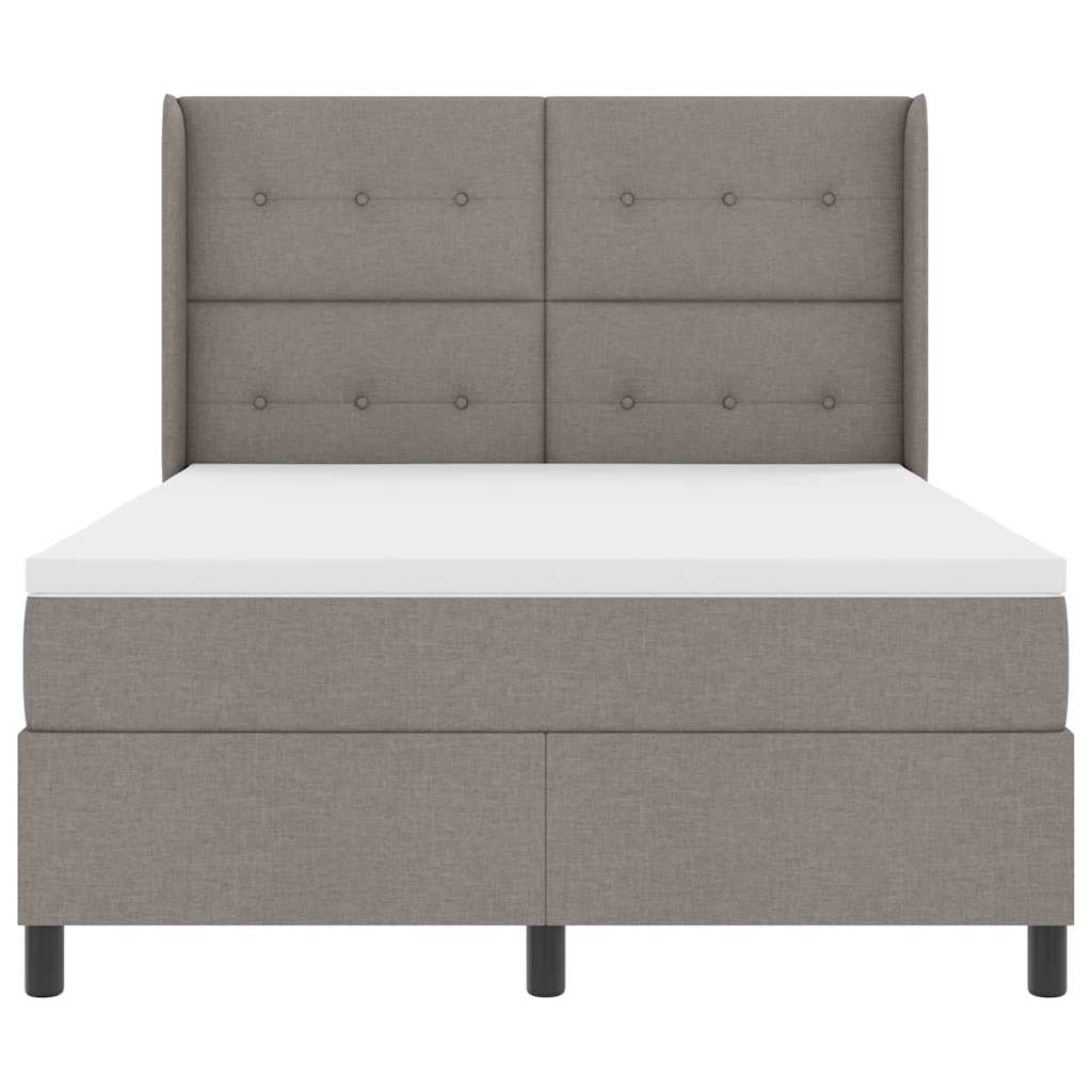 Postel S Boxspringem S Polštářem Taupe 190 X 140 Cm Textil
