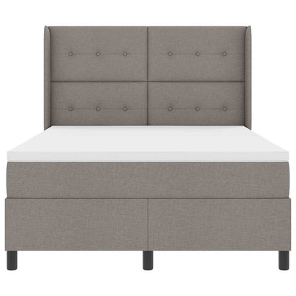 Postel S Boxspringem S Polštářem Taupe 190 X 140 Cm Textil