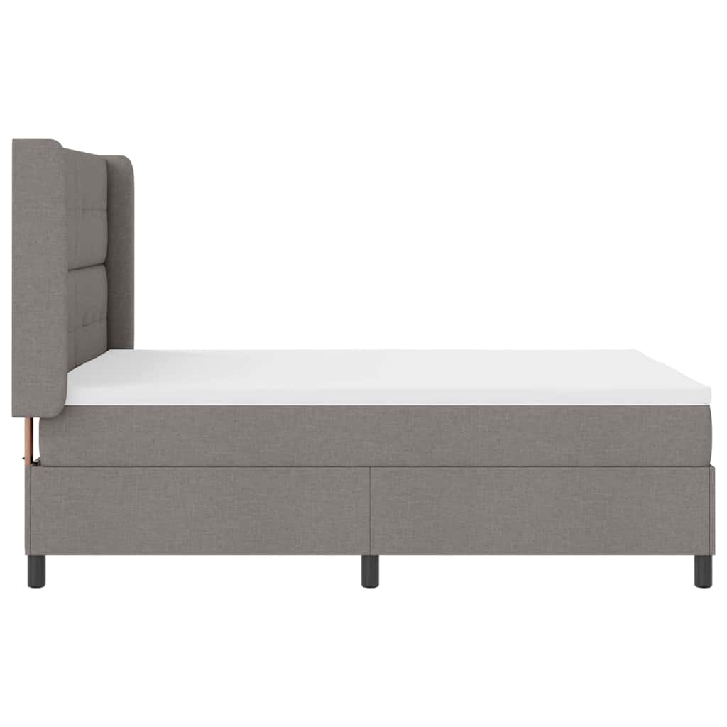 Postel S Boxspringem S Polštářem Taupe 190 X 140 Cm Textil