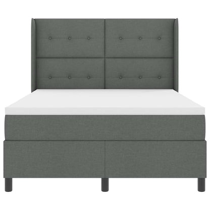Postel S Boxspringem S Polštářem Tmavě Šedá 200 X 140 Cm Textil