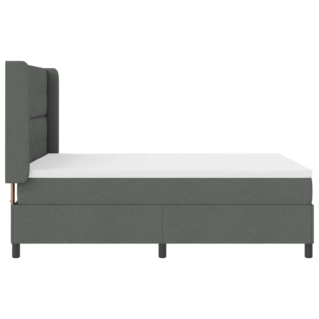 Postel S Boxspringem S Polštářem Tmavě Šedá 200 X 140 Cm Textil