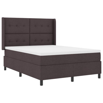 Postel S Boxspringem S Čelo Tmavě Hnědá 200 X 140 Cm Textil