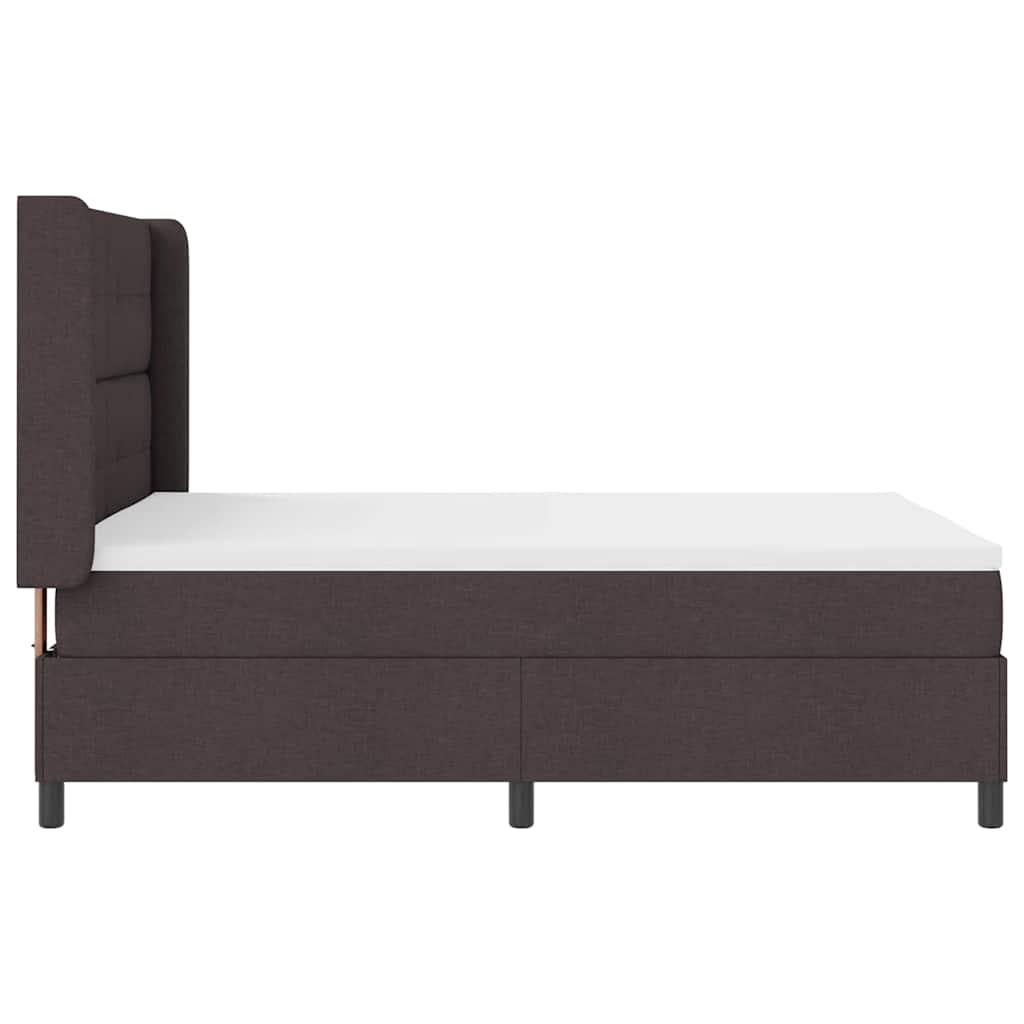 Postel S Boxspringem S Čelo Tmavě Hnědá 200 X 140 Cm Textil