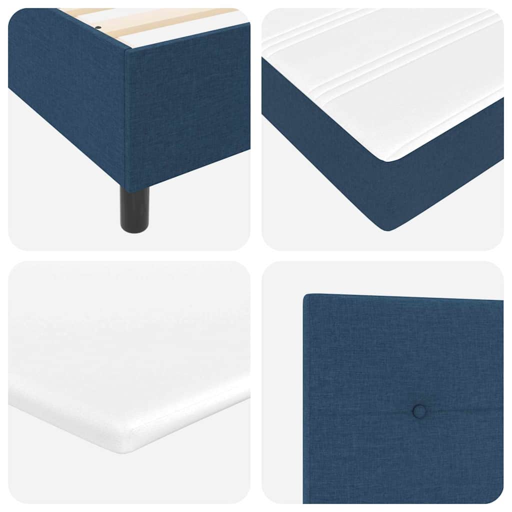 Postel S Boxspringem S Polštářem Modrá 200 X 140 Cm Textil