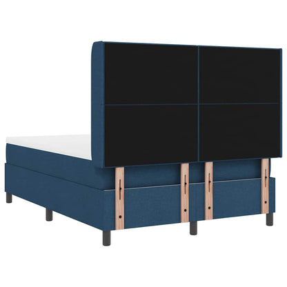 Postel S Boxspringem S Polštářem Modrá 200 X 140 Cm Textil