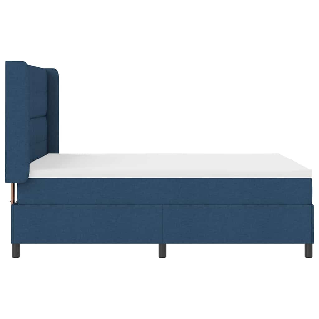 Postel S Boxspringem S Polštářem Modrá 200 X 140 Cm Textil