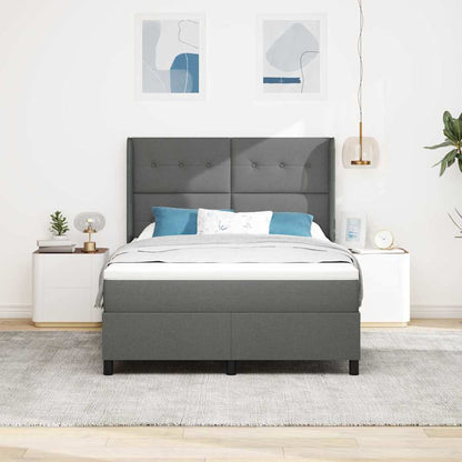 Postel S Boxspringem S Polštářem Tmavě Šedá 200 X 160 Cm Textil