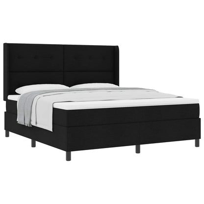 Postel S Boxspringem S Polštářem Černý 200 X 180 Cm Textil
