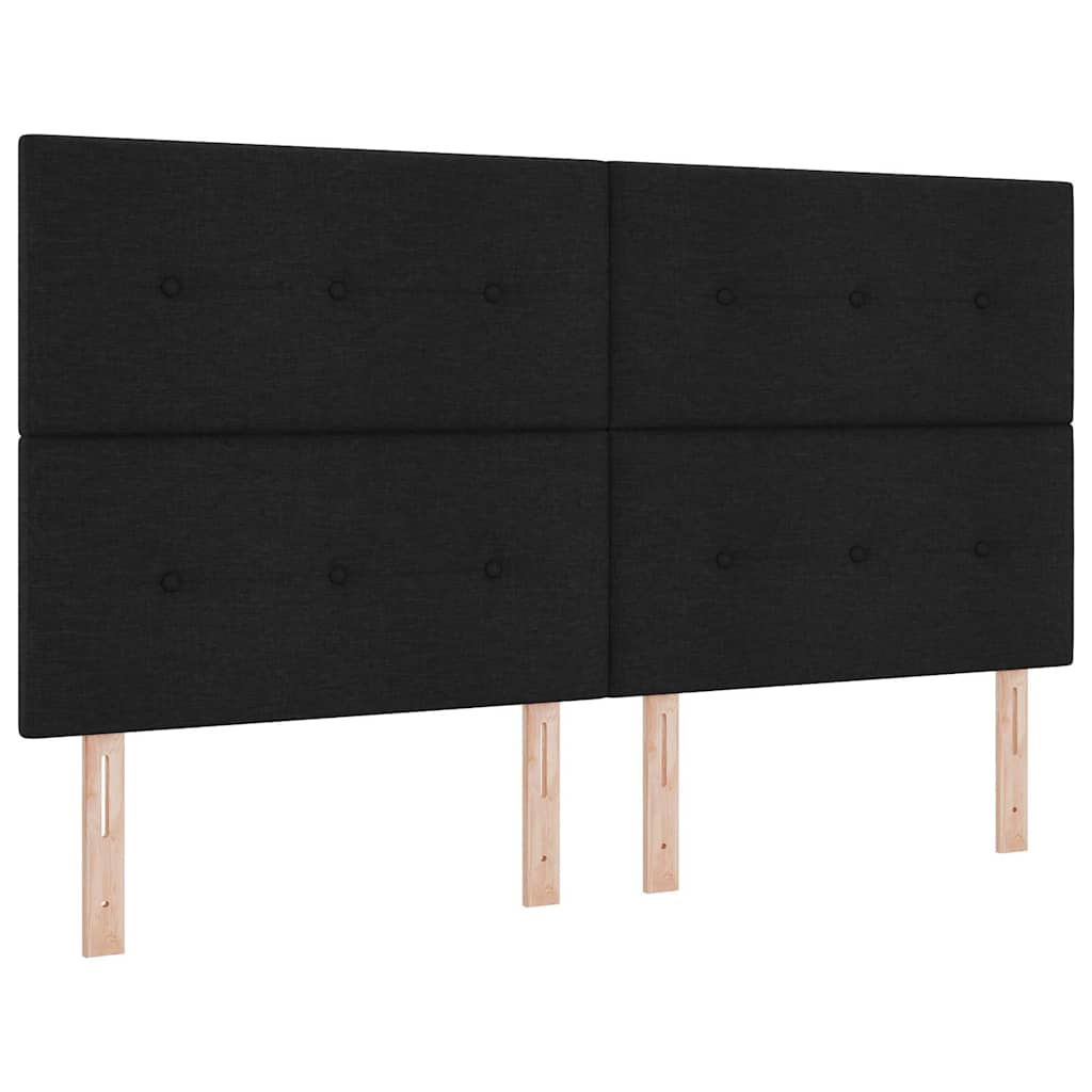 Postel S Boxspringem S Polštářem Černý 200 X 180 Cm Textil