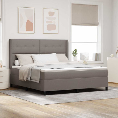 Postel S Boxspringem S Polštářem Taupe 200 X 180 Cm Textil