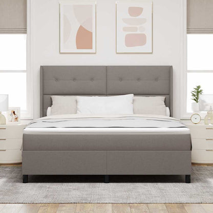 Postel S Boxspringem S Polštářem Taupe 200 X 180 Cm Textil