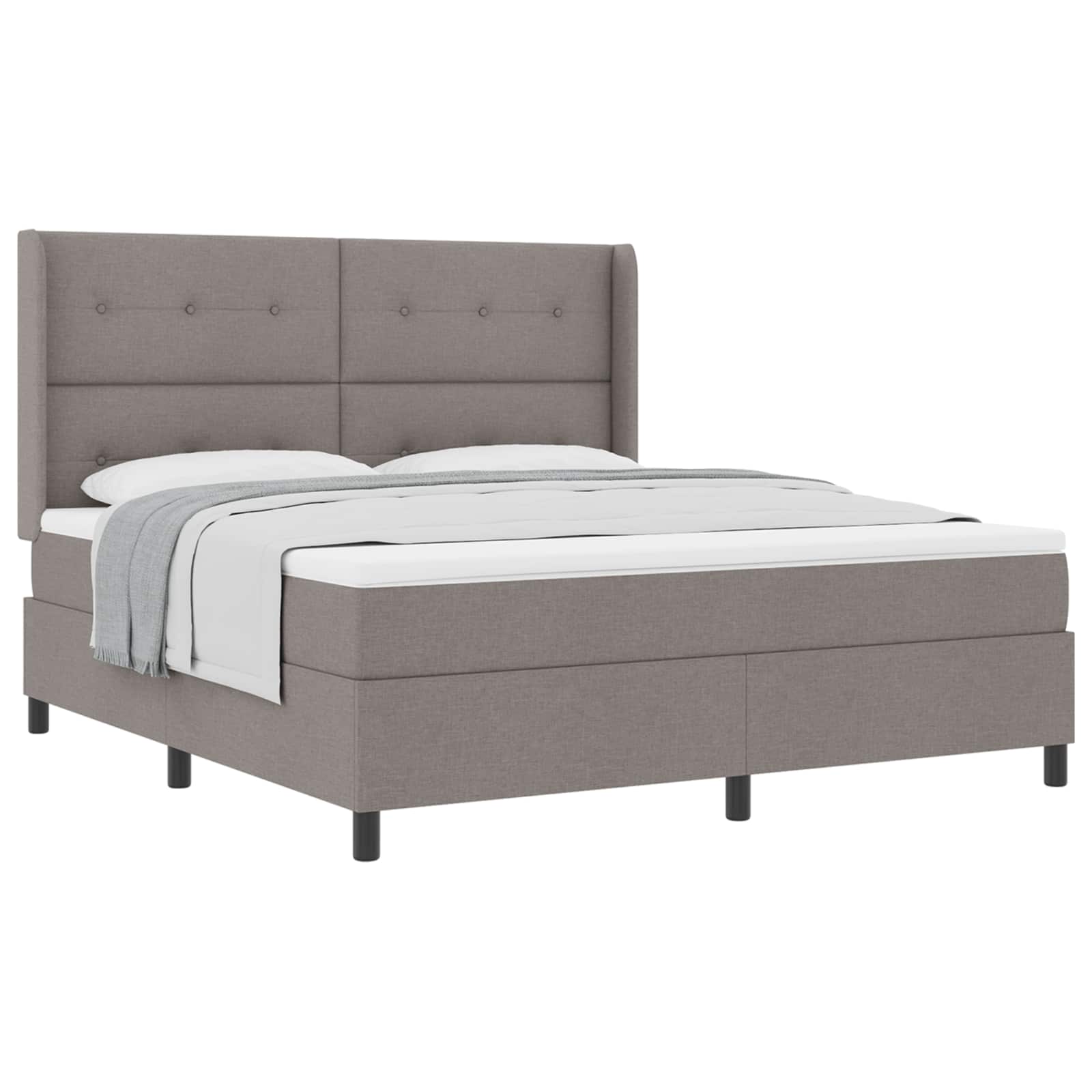 Postel S Boxspringem S Polštářem Taupe 200 X 180 Cm Textil