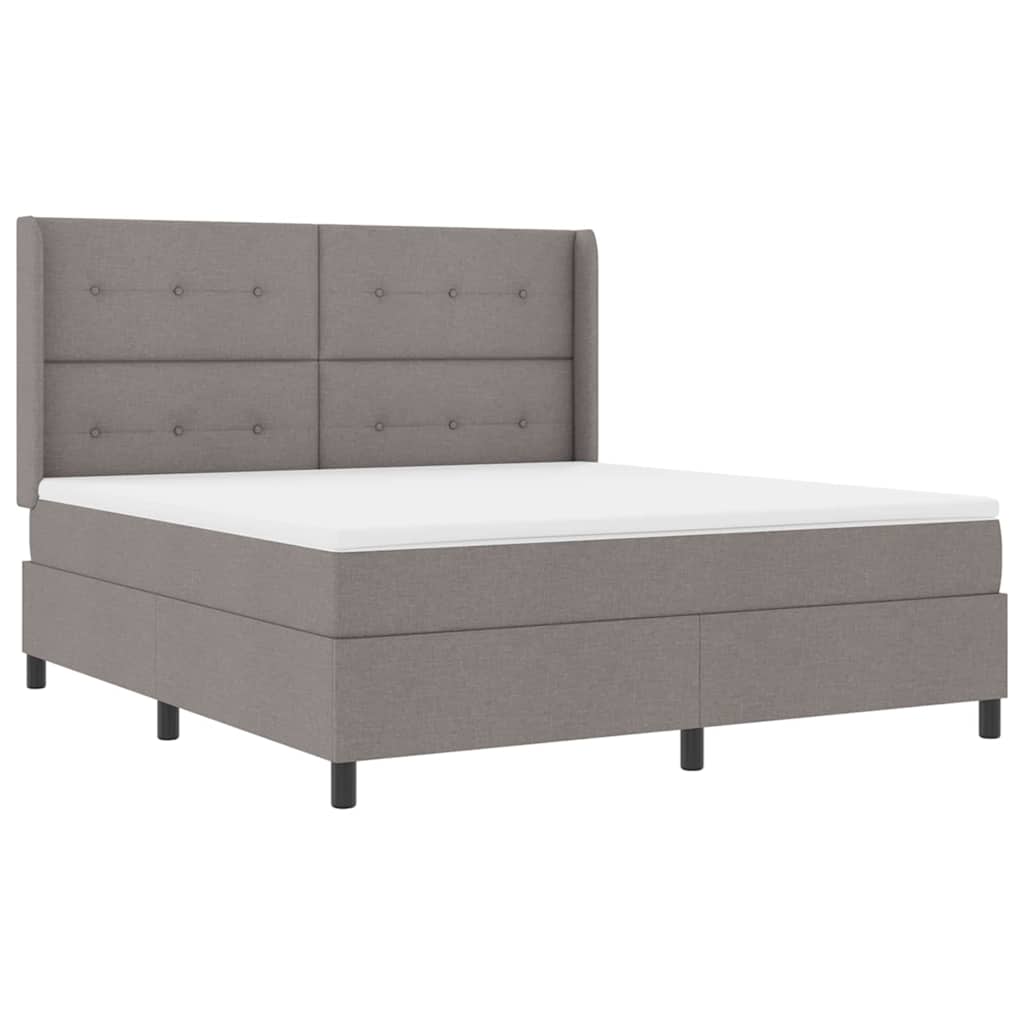 Postel S Boxspringem S Polštářem Taupe 200 X 180 Cm Textil