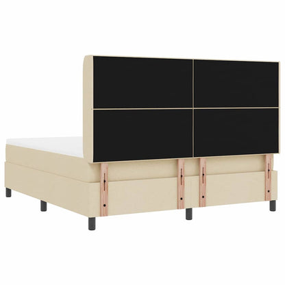Postel S Boxspringem S Polštářem Krémová 200 X 180 Cm Textil
