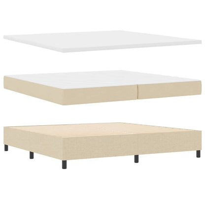 Postel S Boxspringem S Polštářem Krémová 200 X 200 Cm Textil