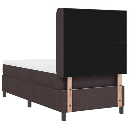 Postel S Boxspringem S Čelo Tmavě Hnědá 200 X 100 Cm Textil